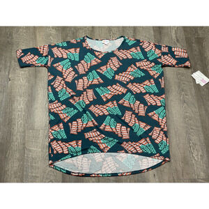 Lularoe Americana Size Medium Irma Red White Blue Stars Stripes Flags NWT